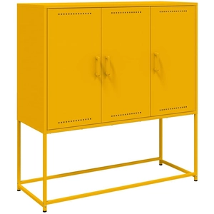 Comparateur de prix : vidaXL Buffet haut jaune moutarde 100,5x39x107 cm acier