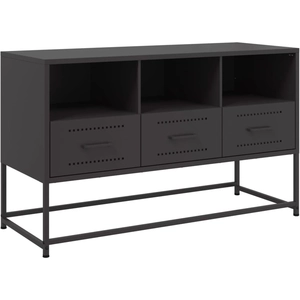 vidaXL Meuble TV noir 100,5x39x60,5 cm acier pas cher
