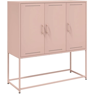 vidaXL Buffet haut rose 100,5x39x107 cm acier pas cher
