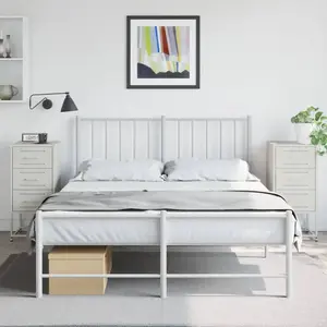 vidaXL Tables de chevet 2 pcs blanc 36x39x78 cm acier pas cher