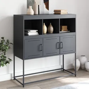 Vidaxl - Buffet anthracite 100,5x39x107 cm acier laminé à froid Anthracite pas cher