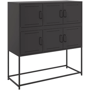 Vidaxl - Buffet noir 100,5x39x107 cm acier laminé à froid Black pas cher