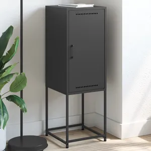 vidaXL Buffet haut noir 36x39x107 cm acier pas cher