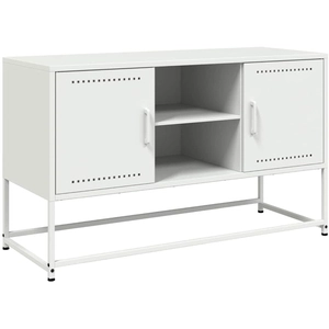 vidaXL Meuble TV blanc 100,5x39x60,5 cm acier pas cher