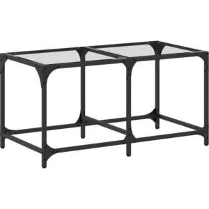 vidaXL Table basse avec dessus en verre transparent 78,5x40x40cm acier pas cher