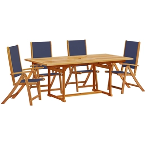 vidaXL Ensemble à manger de jardin 5pcs bois d'acacia solide textilène pas cher