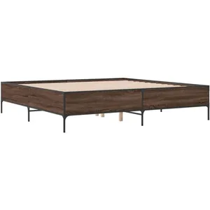 vidaXL Vidaxl Cadre De Lit Sans Matelas Chêne Marron 200x200 Cm pas cher