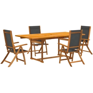 vidaXL Ensemble à manger de jardin 5pcs bois d'acacia solide textilène pas cher