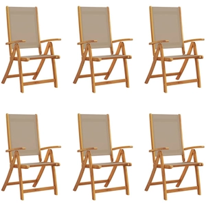 vidaXL Chaises pliables de jardin lot de 6 bois d'acacia et textilène pas cher