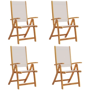 vidaXL Chaises pliables de jardin lot de 4 bois d'acacia et textilène pas cher