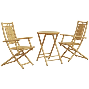 vidaXL Ensemble de bistro 3 pcs bambou pas cher