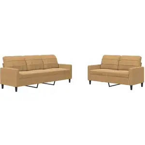 vidaXL Ensemble de canapés 2 pcs avec coussins Marron Velours pas cher