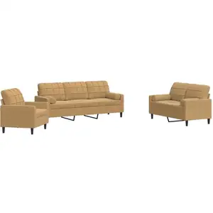 vidaXL Ensemble de canapés 3 pcs avec coussins et traversins velours pas cher