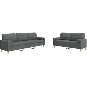 vidaXL Ensemble de canapés 3 pcs repose-pied et coussins décoratifs pas cher