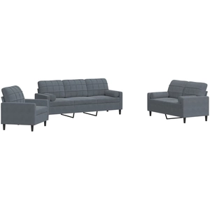 vidaXL Ensemble de canapés 4 pcs avec coussins et traversins velours pas cher