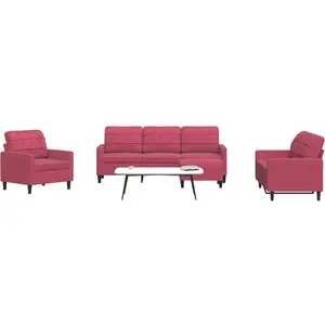 vidaXL Ensemble de canapés 4 pcs avec coussins Rouge bordeaux Velours pas cher