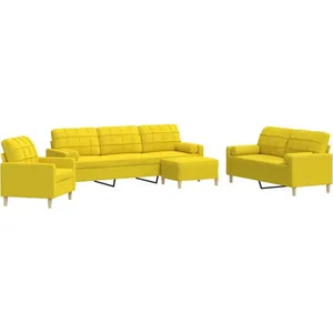 vidaXL Ensemble de canapés 4 pcs repose-pied et coussins décoratifs pas cher