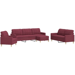 vidaXL Ensemble de canapés 4 pcs repose-pied et coussins décoratifs pas cher
