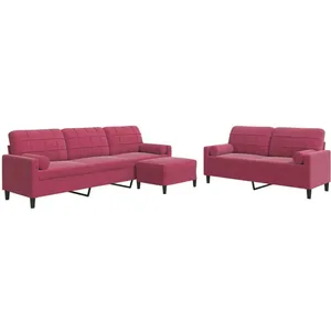 vidaXL Ensemble de canapés 3 pcs avec coussins et traversins velours pas cher