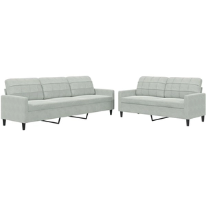 vidaXL Ensemble de canapés 2 pcs et coussins et traversins velours pas cher