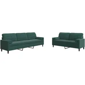 vidaXL Ensemble de canapés 2 pcs avec coussins et traversins velours pas cher