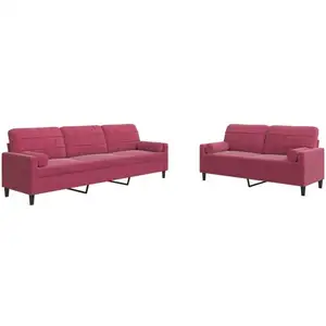 vidaXL Ensemble de canapés 2 pcs avec coussins et traversins velours pas cher