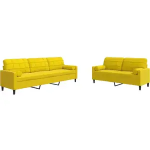 vidaXL Ensemble de canapés 2 pcs avec coussins et traversins velours pas cher