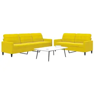 vidaXL Ensemble de canapés 2 pcs avec coussins Jaune Velours pas cher