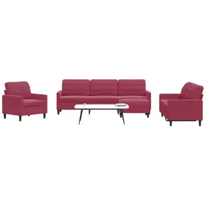 vidaXL Ensemble de canapés 4 pcs avec coussins Rouge bordeaux Velours