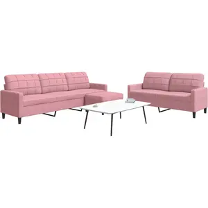 Comparateur de prix : vidaXL Ensemble de canapés 3 pcs avec coussins Rose Velours