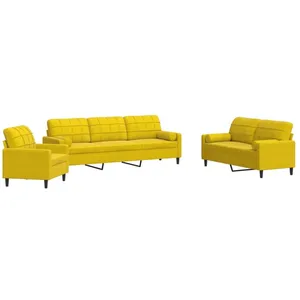vidaXL Ensemble de canapés 3 pcs avec coussins et traversins velours pas cher