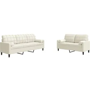 vidaXL Ensemble de canapés 2 pcs avec coussins et traversins velours pas cher