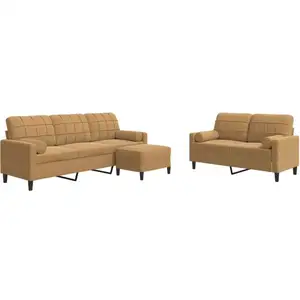 vidaXL Ensemble de canapés 3 pcs avec coussins et traversins velours pas cher