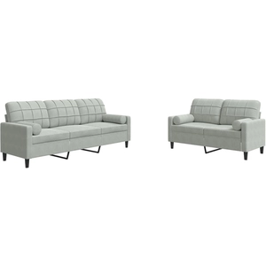 vidaXL Ensemble de canapés 2 pcs et coussins et traversins velours pas cher