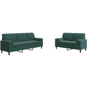 vidaXL Ensemble de canapés 2 pcs avec coussins et traversins velours pas cher