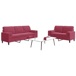 vidaXL Ensemble de canapés 2 pcs avec coussins et traversins velours pas cher
