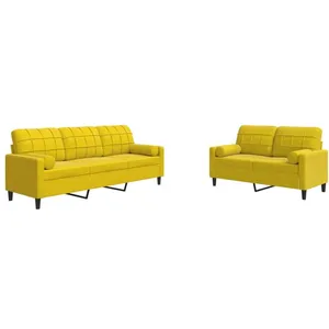 vidaXL Ensemble de canapés 2 pcs avec coussins et traversins velours pas cher