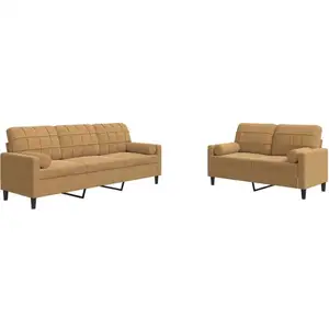 vidaXL Ensemble de canapés 2 pcs avec coussins et traversins velours pas cher