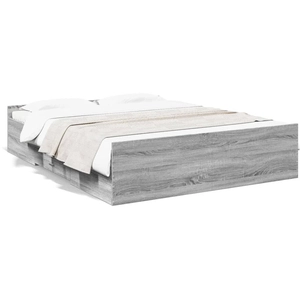 vidaXL Cadre de lit et tiroirs sonoma gris 140x200cm bois d'ingénierie pas cher