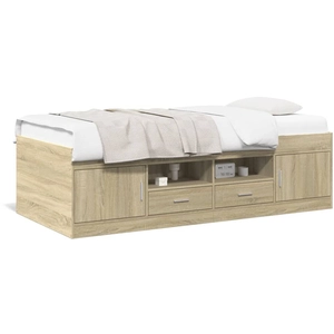 vidaXL Lit de jour avec tiroirs sans matelas chêne sonoma 100x200 cm pas cher