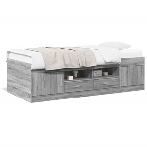 vidaXL Lit de jour avec tiroirs sans matelas sonoma gris 100x200 cm pas cher