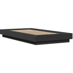 Vidaxl - Cadre de lit noir 90x190 cm bois d'ingénierie Black pas cher