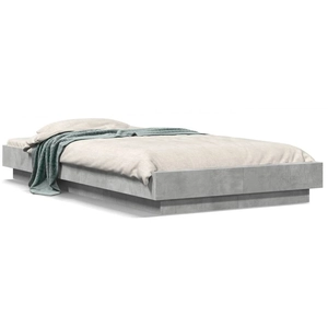vidaXL Cadre de lit gris béton 90x190 cm bois d'ingénierie pas cher