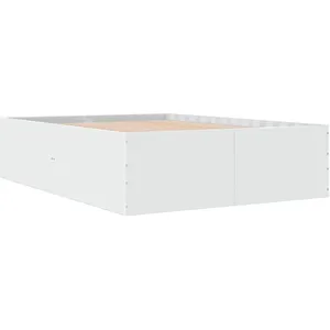 vidaXL Cadre de lit Blanc 120x190 cm bois d'ingénierie pas cher