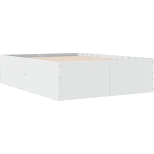 vidaXL Cadre de lit blanc 140x200 cm bois d'ingénierie pas cher