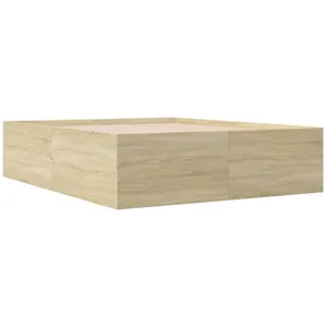 vidaXL Cadre de lit chêne sonoma 160x200 cm bois d'ingénierie pas cher