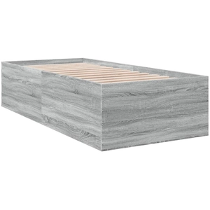vidaXL Cadre de lit sonoma gris 75x190 cm bois d'ingénierie pas cher