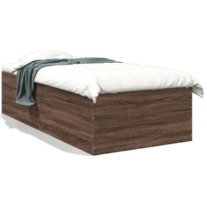Vidaxl - Cadre de lit chêne marron 75x190 cm bois d'ingénierie Brown Oak pas cher