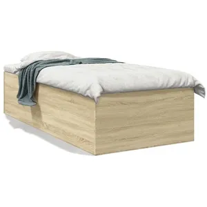vidaXL Cadre de lit chêne sonoma 90x200 cm bois d'ingénierie pas cher