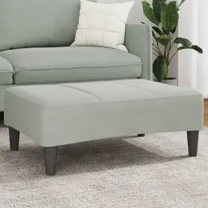 vidaXL Repose-pied gris clair 77x55x31 cm velours pas cher
